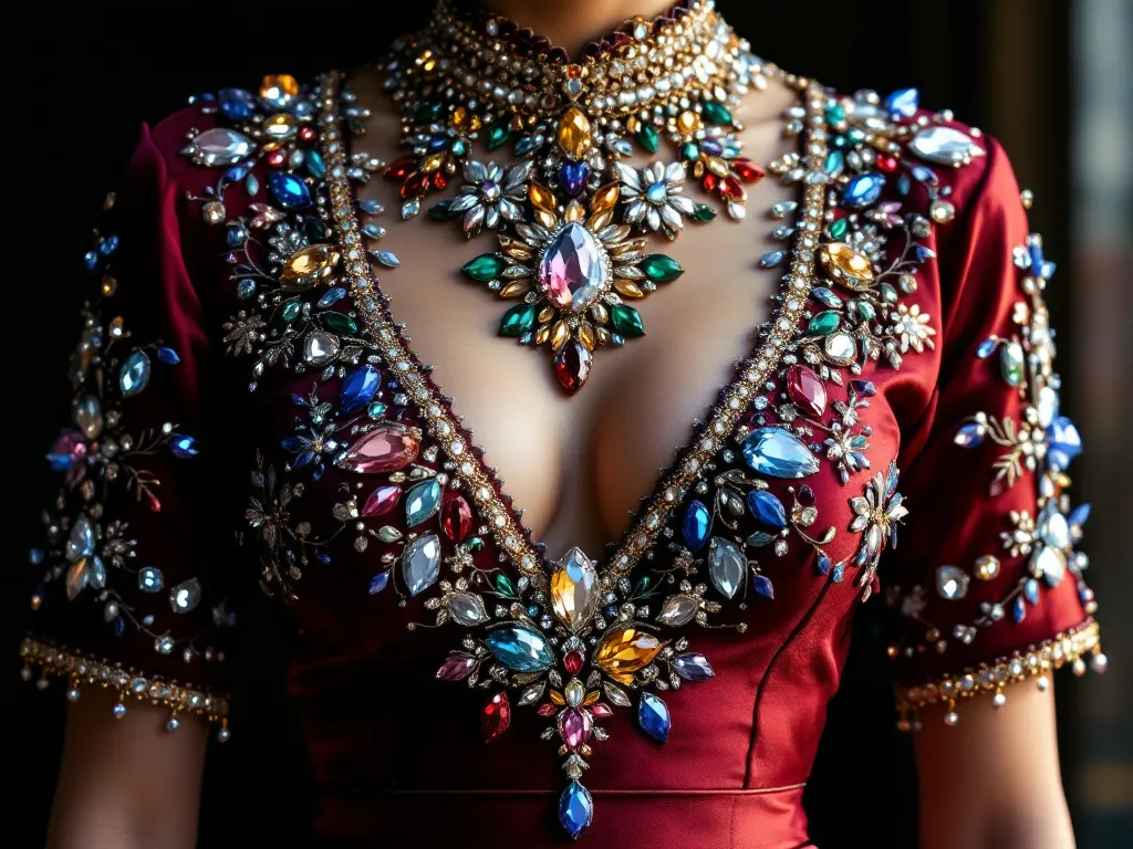 Top 20 Embroidery Blouse Designs with Stone Work: Free Images Download 22 Embroidery Blouse Designs