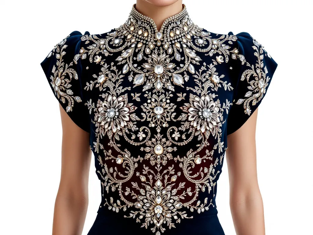 Top 20 Embroidery Blouse Designs with Stone Work: Free Images Download 11 Embroidery Blouse Designs