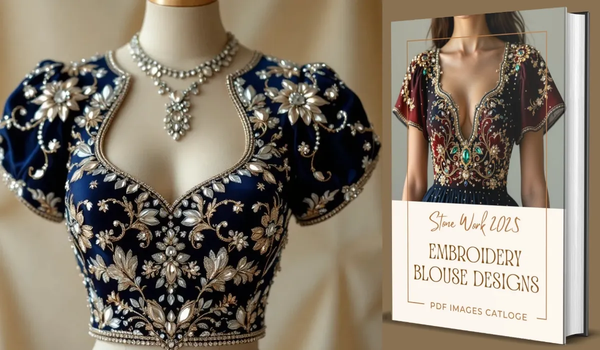 Top 20 Embroidery Blouse Designs with Stone Work: Free Images Download 1 Top 20 Embroidery Blouse Designs