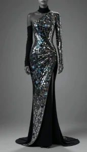 Asymmetric Design Dress mirror work designs 1