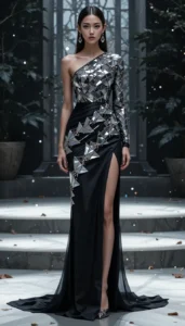 Asymmetric Design Dress mirror work designs 12