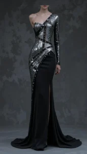 Asymmetric Design Dress mirror work designs 14