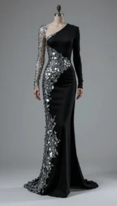 Asymmetric Design Dress mirror work designs 17