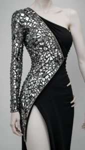 Asymmetric Design Dress mirror work designs 20