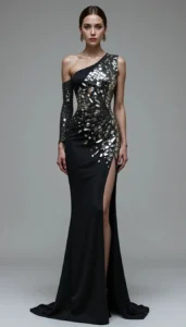 Asymmetric Design Dress mirror work designs 27