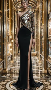 Asymmetric Design Dress mirror work designs 30