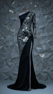 Asymmetric Design Dress mirror work designs 9