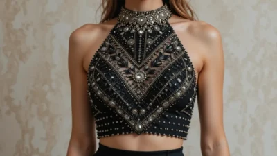 Black Embroidery Blouse Designs