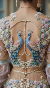 Peacock Embroidery Design for Blouse 5