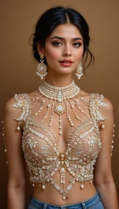 White Pearl Blouse Designs 23