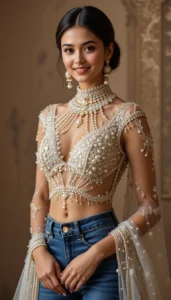 White Pearl Blouse Designs 25