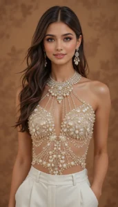 White Pearl Blouse Designs 50