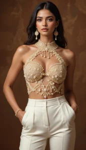 White Pearl Blouse Designs 65