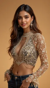 White Pearl Blouse Designs 7