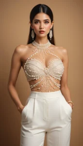 White Pearl Blouse Designs 73