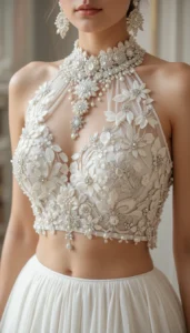 Latest White Blouse Designs 108