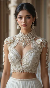 Latest White Blouse Designs 112