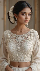 Latest White Blouse Designs 25