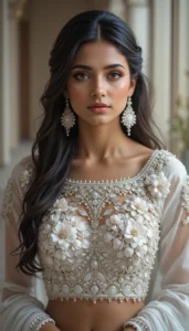 Latest White Blouse Designs 26