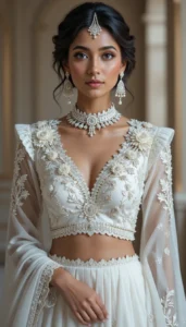 Latest White Blouse Designs 55