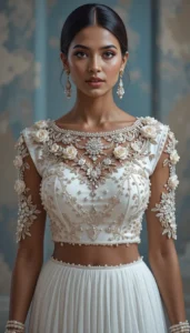 Latest White Blouse Designs 59