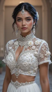 Latest White Blouse Designs 85