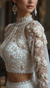 Latest White Blouse Designs 89