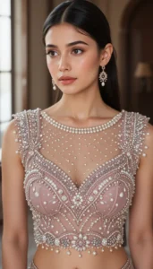 Pearls for Embroidery Blouse Designs 1