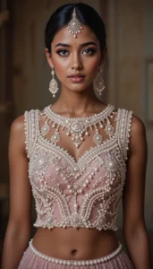 Pearls for Embroidery Blouse Designs 12