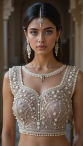 Pearls for Embroidery Blouse Designs 13