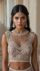 Pearls for Embroidery Blouse Designs 17