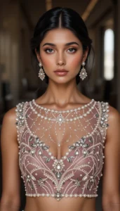 Pearls for Embroidery Blouse Designs 18