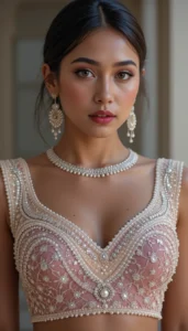 Pearls for Embroidery Blouse Designs 23