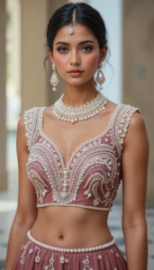 Pearls for Embroidery Blouse Designs 24