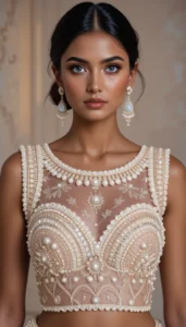 Pearls for Embroidery Blouse Designs 26