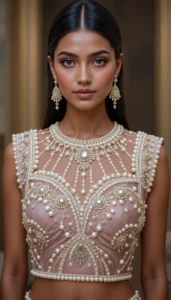 Pearls for Embroidery Blouse Designs 28