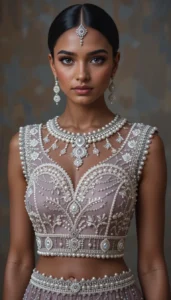 Pearls for Embroidery Blouse Designs 31