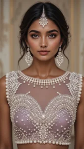 Pearls for Embroidery Blouse Designs 32