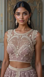 Pearls for Embroidery Blouse Designs 39