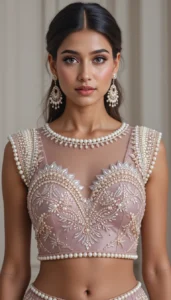 Pearls for Embroidery Blouse Designs 4