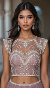 Pearls for Embroidery Blouse Designs 41