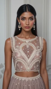 Pearls for Embroidery Blouse Designs 42