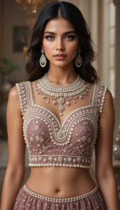 Pearls for Embroidery Blouse Designs 44