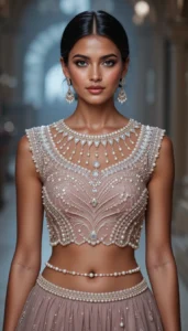 Pearls for Embroidery Blouse Designs 45