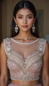 Pearls for Embroidery Blouse Designs 5