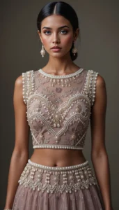 Pearls for Embroidery Blouse Designs 50