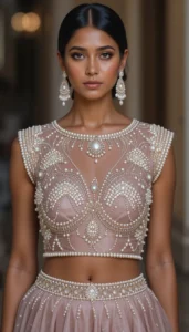 Pearls for Embroidery Blouse Designs 51