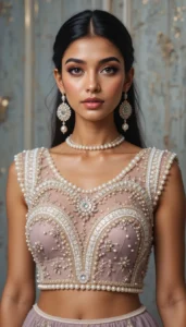 Pearls for Embroidery Blouse Designs 53