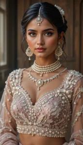 Pearls for Embroidery Blouse Designs 54