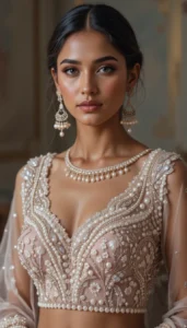 Pearls for Embroidery Blouse Designs 57